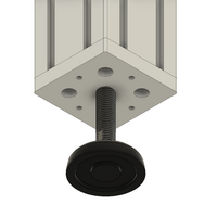 30-M16D60-1 MODULAR SOLUTIONS PLASTIC FOOT 60 DIA, M16 W/ JAM NUT